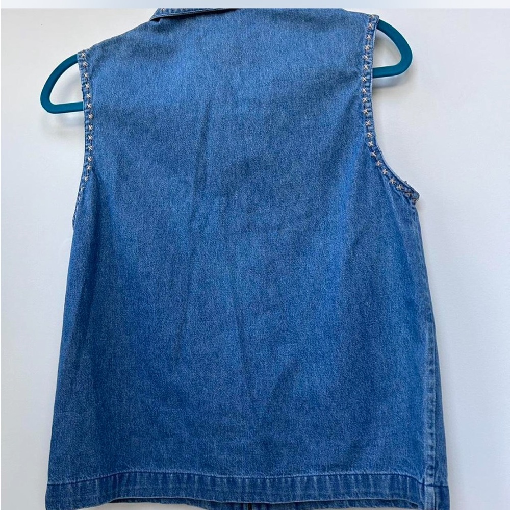 Vintage Dress Barn blue denim vest African zoo animal patches appliqué - Picture 5 of 7